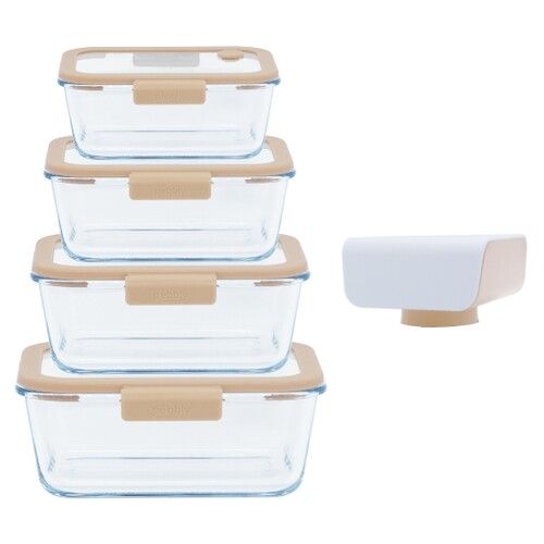 Set 5pcs : 4 boites rectangulaires & pompe vide d\'air