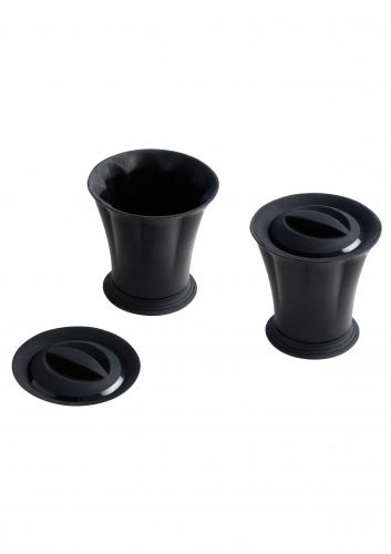 Set de 2 moules flan/cannel&eacute;s silicone noir Mastrad