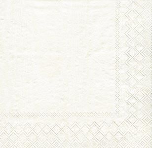 Set de 20 serviettes en papier grand mod&egrave;le 'Moir&eacute;e Ivoire' taille Dinner
