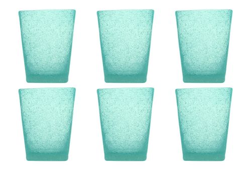 Set de 6 Verres à eau en plastique incassable 300 ml Turquoise