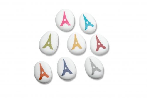Set de 8 galets porte couteaux "Tour Eiffel"