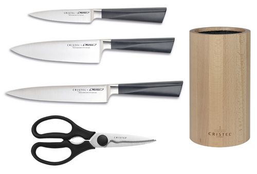 Set de départ de couteaux forgés couteaux Cristel 5 pièces