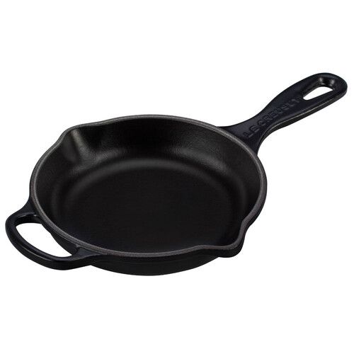 Skillet en Fonte Émaillée Rond 16 cm Noir Mat