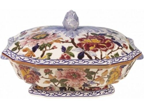 Soupi&egrave;re Louis Xv Sans Plat Pivoines