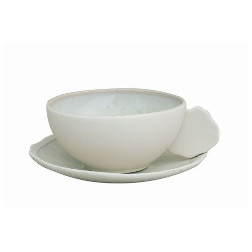 Sous-tasse Th&eacute; Plume Nacre &Oslash;14 cm