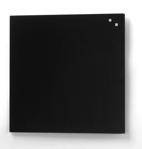 Tableau magn&eacute;tique en verre 45 X 45 cm noir (livr&eacute; avec 1 stylo et 2 aimants)