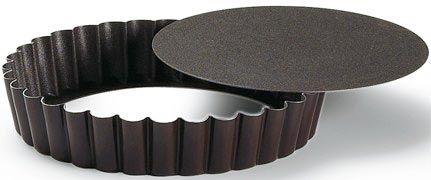 Tartelette ronde cannel&eacute;e fond mobile &oslash; 14 cm anti adh&eacute;rent