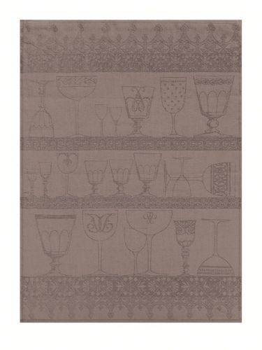 Torchon Essuie-verres Le Jacquard Français 60x80 Cristal Poivre Gris 100% lin