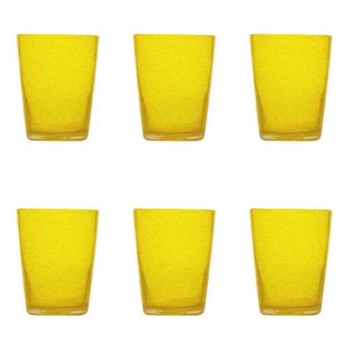 Verre &agrave; eau en verre 300 ml Jaune (lot de 6)