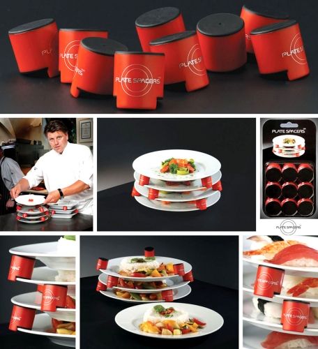 X 9 espace assiettes rouge bas. assiettes