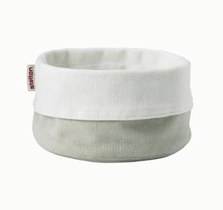 X2 paniers &agrave; pain tissu petit mod&egrave;le blanc/cr&egrave;me