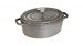 Cocotte en fonte ovale gris graphite 37 cm avec couvercle à bouton laiton