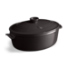 Cocotte ovale en céramique 39,5x26,5 cm Gris Fusain