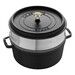 Cocotte ronde avec panier vapeur 24 cm Noir mat