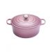 Cocotte Signature en fonte émaillée ronde 26 cm rose Mauve Pink