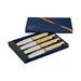 Coffret de 4 couteaux de table lame lisse Facettes manche en bois d'Olivier