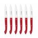 Coffret de 6 couteaux à steak Capucin manche rouge
