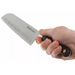 Couteau Oriental Santoku alvéolé Forgé Pro 18 cm manche noir rivets laiton