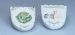 Lot de 4 cale assiettes en porcelaine décor vert Asperges & Artichaud