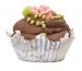 Moule Cupcake papier 'Lila' blanc et doré ø7.5xht2.3 cm par 45