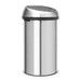 Poubelle TOUCH BIN Ronde 60 L acier inox brossé anti taches