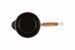 Saucier en fonte émaillée avec poignée bois avec couvercle 18 cm Noir Mat