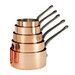 Série 5 casseroles Inocuivre en cuivre-inox 12/20cm queue Fonte épaisseur. 2mm