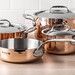 Set de 3 casseroles en cuivre induction Prima Matera de 16, 18 & 20 cm