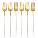 Set de 6 fourchettes de table Goa en acier inoxydable brossé Gold & manche blanc