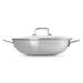 Wok 30 cm Inox Classique Antiadhérent avec poignée et couvercle
