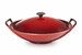Wok en Fonte Émaillée avec Couvercle Métal Cerise 36 cm