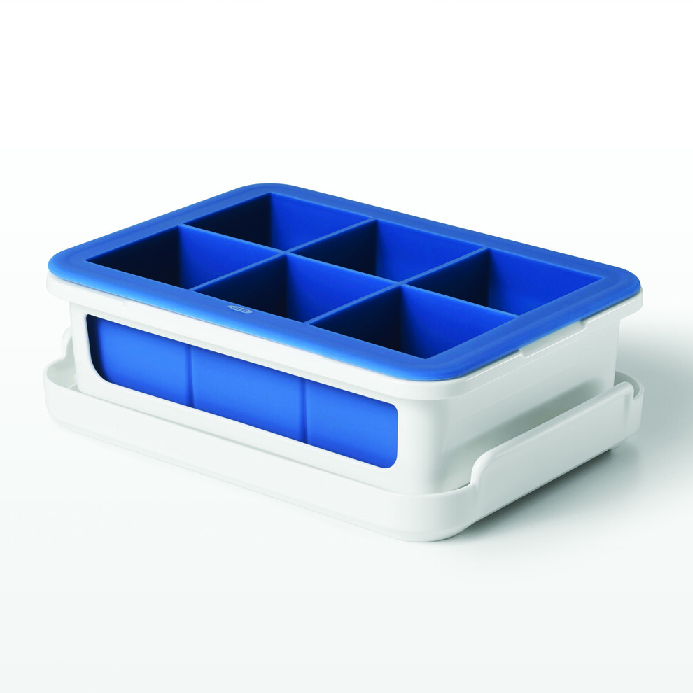 Bac à Glaçons En Silicone Avec Couvercle - Glaçons Carrés Rainurés - Empilable, Sans BPA, Lavable Au Lave-vaisselle - 3