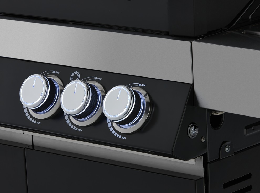 Barbecue Gaz RÖSLE VIDERO G4-S Noir - 4 Brûleurs Inox + Prime Zone + Brûleur Latéral - VARIO+