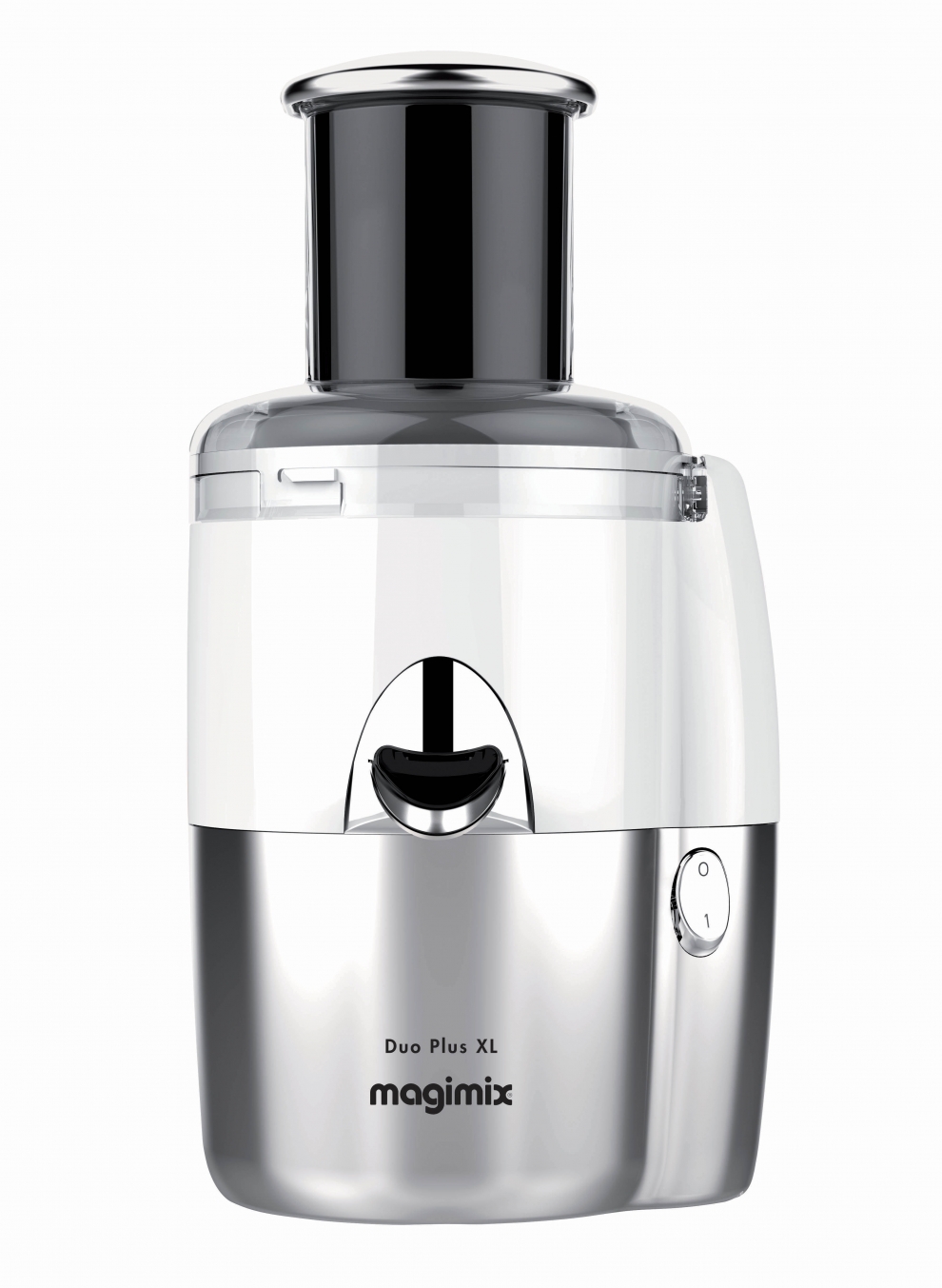 Centrifugeuse Duo Plus XL blanc et chromé mat 18059F Poussoir presse agrumes centrifugeuse Magimix Le Duo Plus XL
