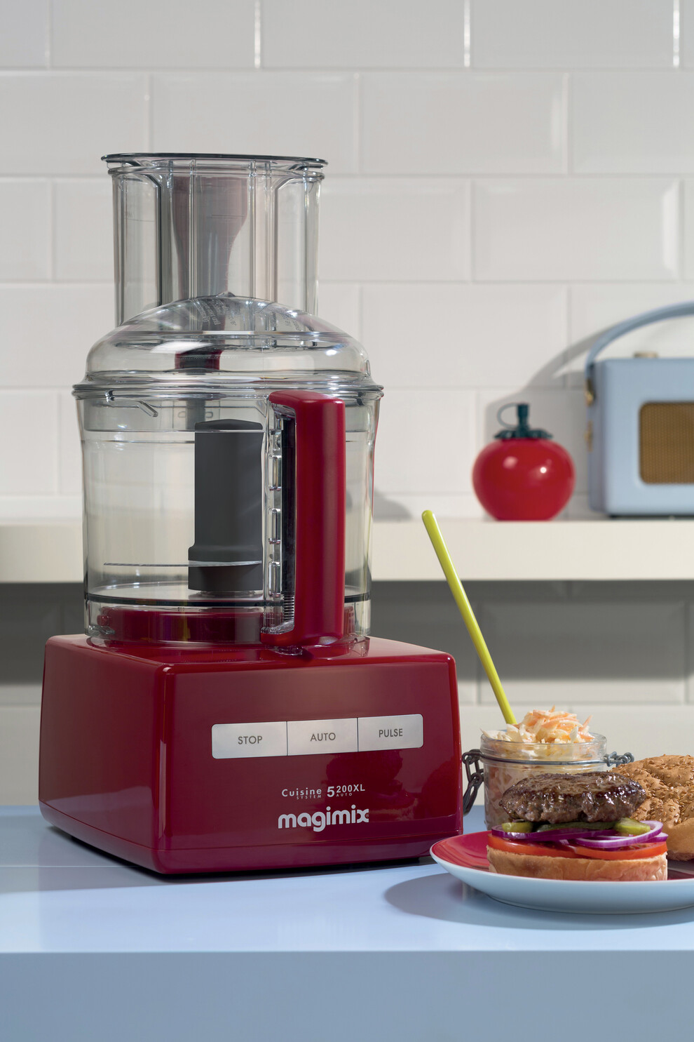 Robot De Cuisine Magimix CS 5200 XL Premium - Rouge, Grande Capacité, Multifonction