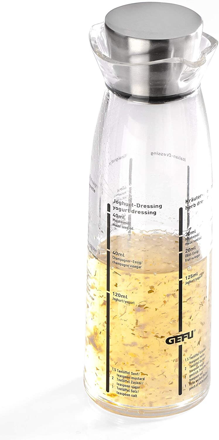 Shaker à Vinaigrette Doseur avec recettes intégré 250 ml MIXO - 14490 -  GEFU