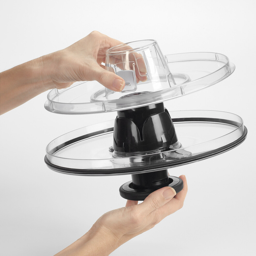 Essoreuse à Salade Rotative - 26 Cm De Diamètre - 3 Parties Amovibles, Lavable Au Lave-vaisselle - Blanc