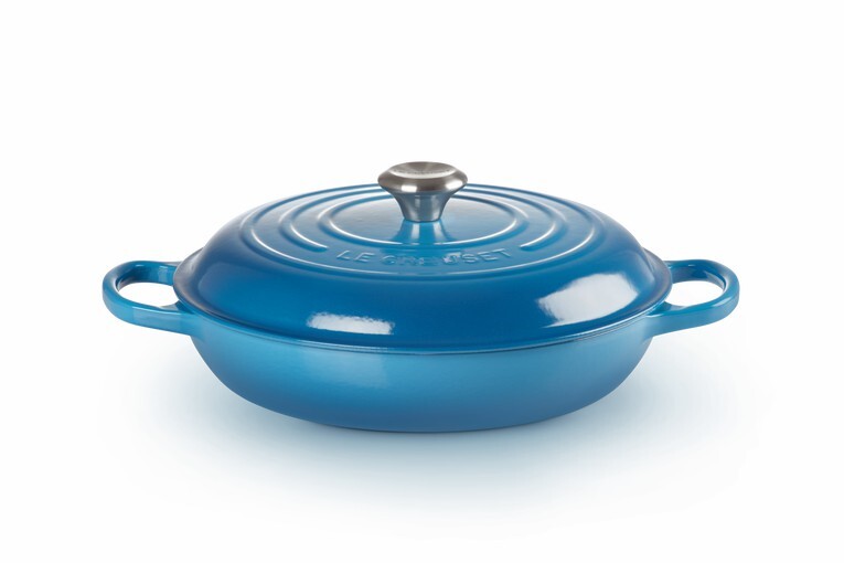 Faitout Le Creuset Signature - Fonte émaillée, 30 Cm, 3,2 L, Couleur Chambray, Fabrication France