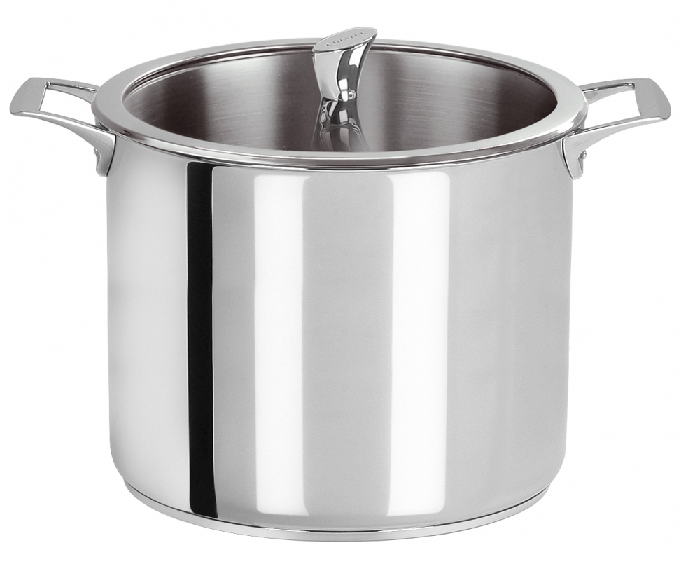 Marmite Cristel 24 cm inox Multiply avec couvercle plat en verre