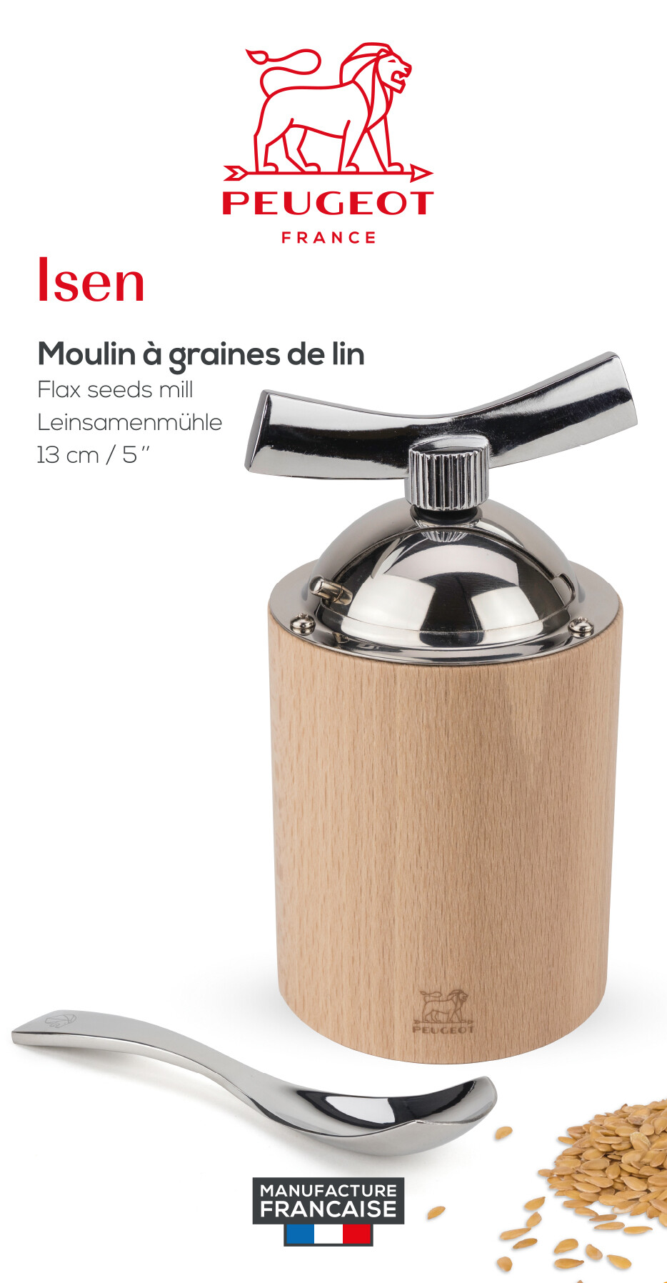 Accessoire de cuisine Peugeot Moulin à graine de lin 11cm bois
