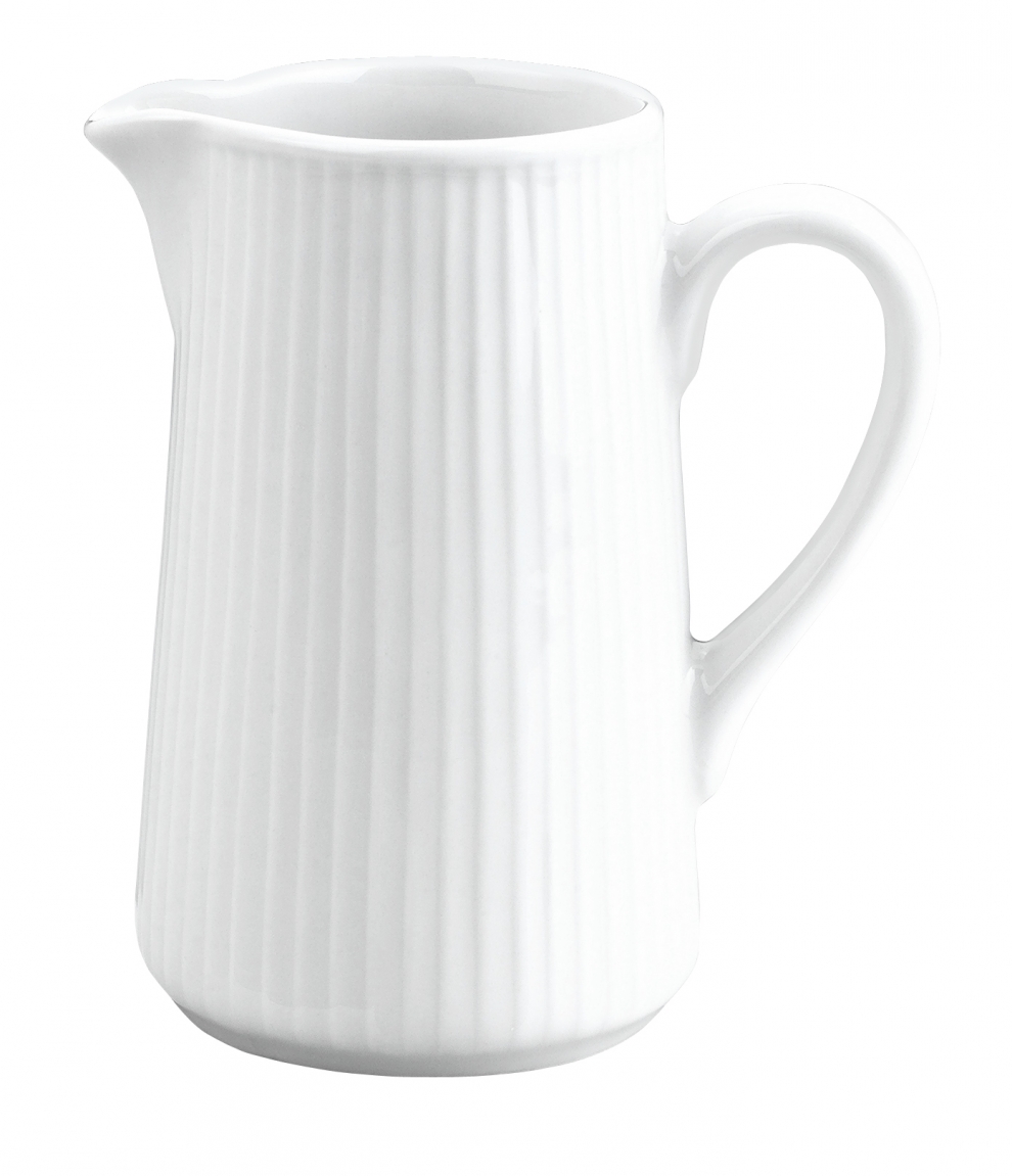 Couvercle Pot La Laitière Pot à Lait 8 Pot à lait / Cremier 47 cl avec couvercle en porcelaine blanche 'Plissé