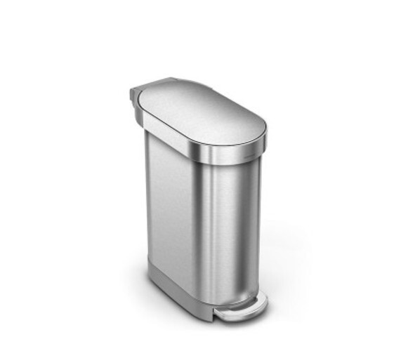Poubelle Simplehuman 10L Acier Brossé - Pied Étroite Salle De Bain, Bureau - CW1898CB