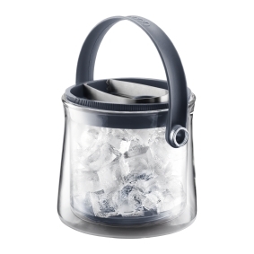 Seau à Glace Isotherme Double Paroi 1300 Ml - Avec Pinces, Couvercle Et Poignée Pratique - Idéal Pour Fêtes Et Extérieur