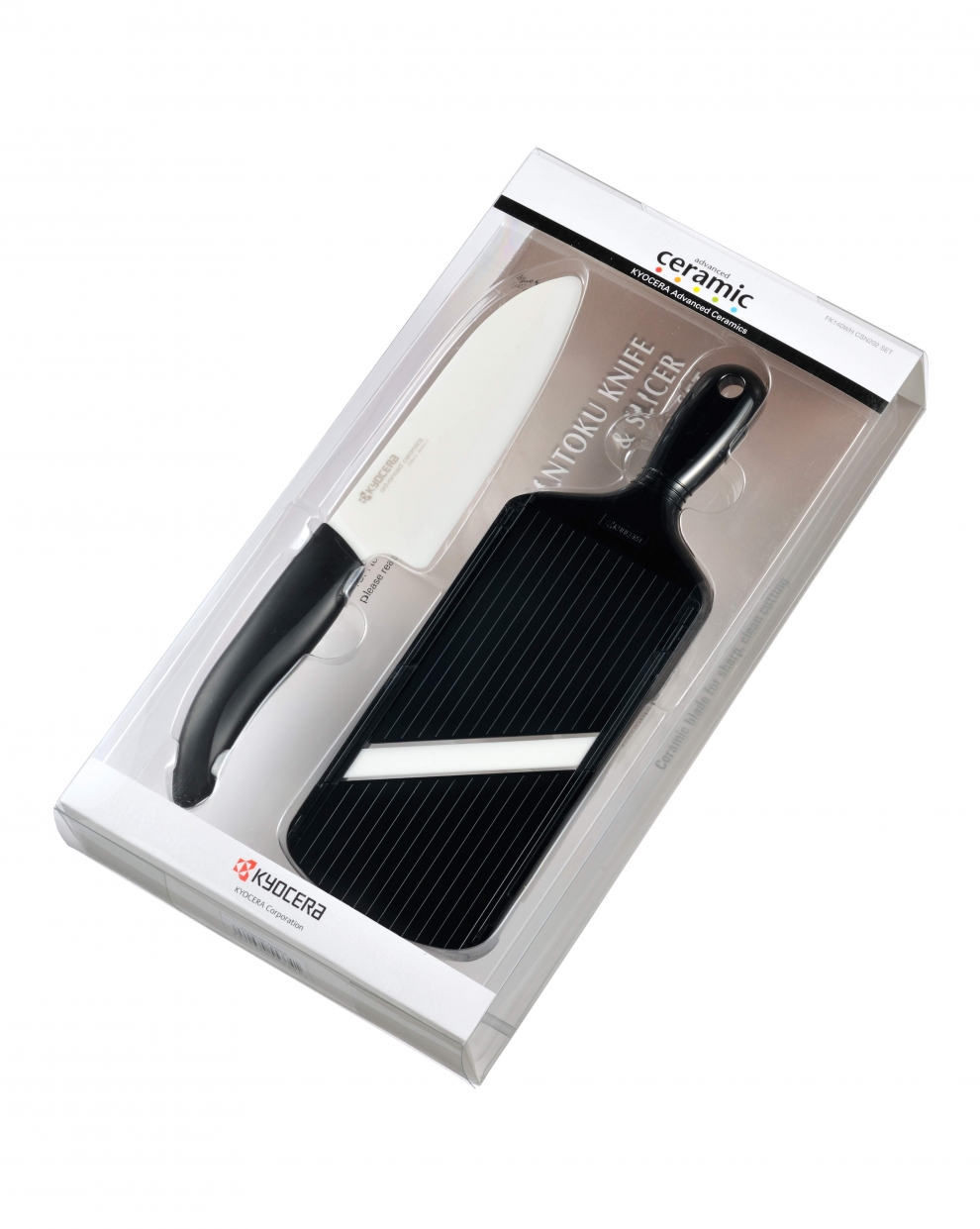 Achat KYOCERA Cofet Cadeau Couteau Céramique Santoku 140 + Peeling Horizontal - Noir en gros