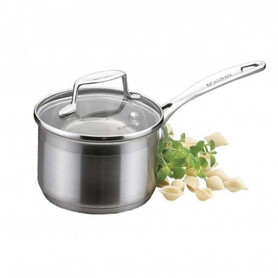 Set de 3 casseroles inox de 16, 18 & 20 cm avec leurs couvercles