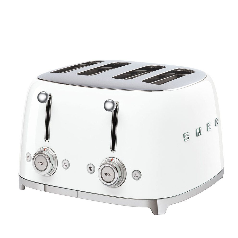 Toaster 4 fentes 4 tranches Vintage Années 50 Blanc - TSF03WHEU - SMEG