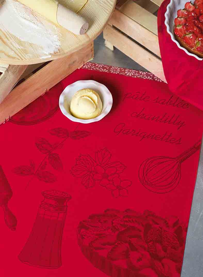 Torchon Le Jacquard Français 60x80 Marché aux Fleurs Pivoine 100% coton