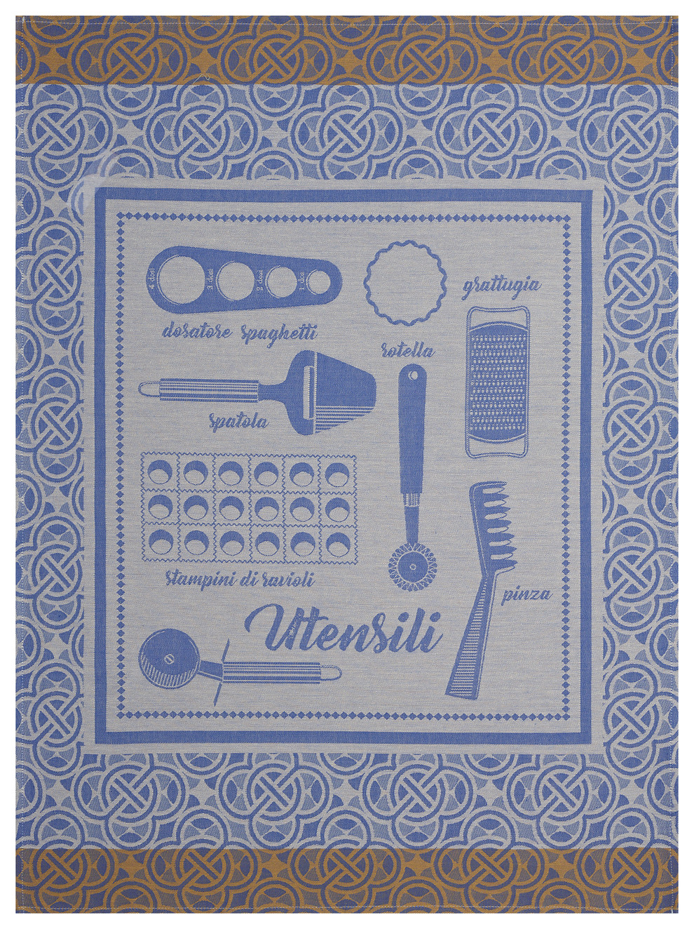 Torchon De Cuisine 100% Coton - Motif Coquillages Mer Par Le Jacquard Français